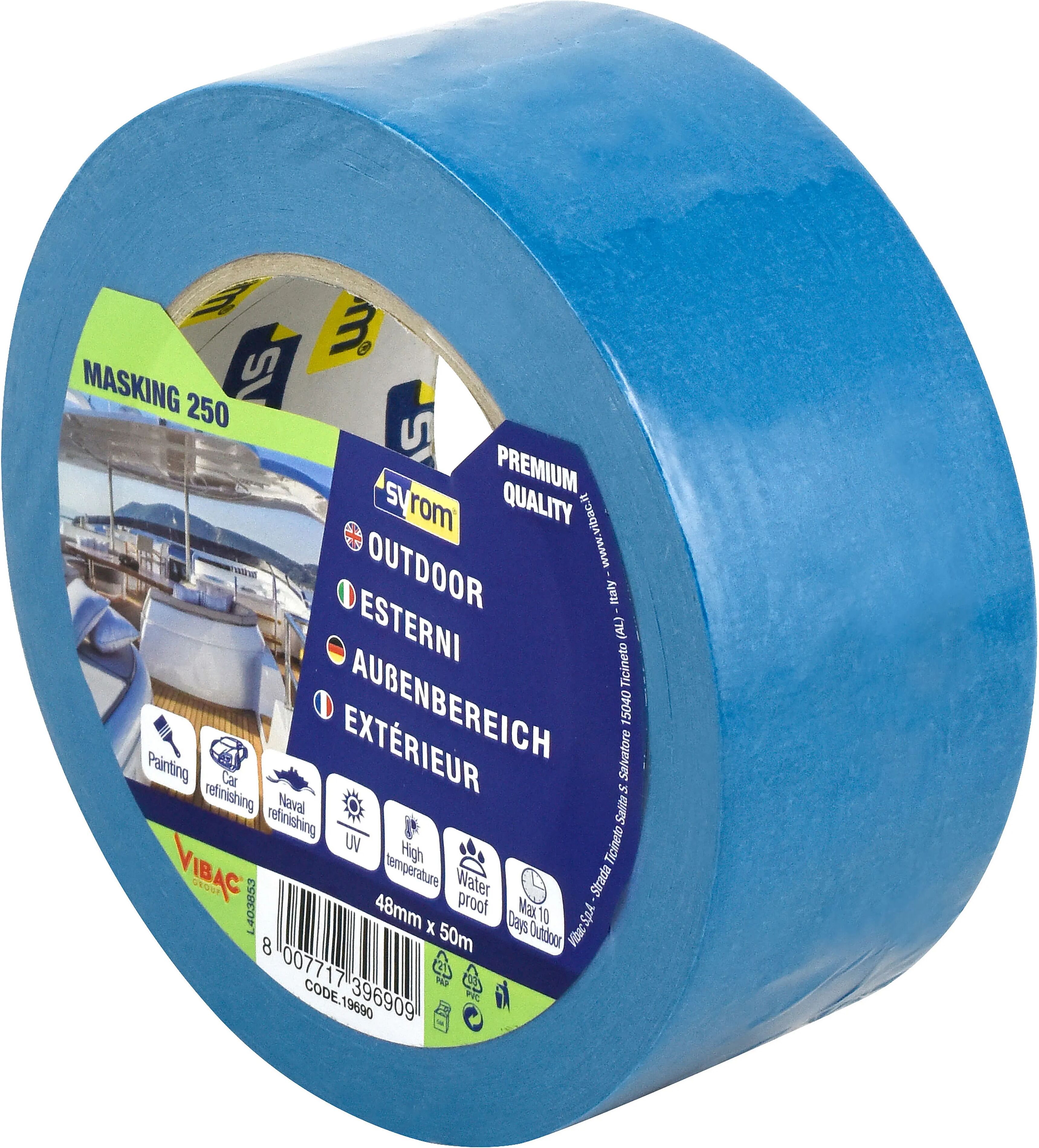 Tecnomat NASTRO MASKING CARTA BLU SYROM 50mmx50m U.V. 15 GIORNI USO ESTERNO