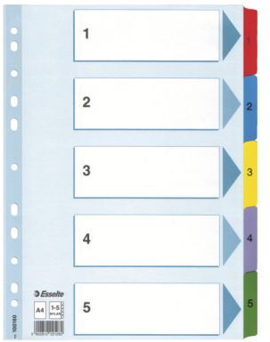 ESSELTE Register Esselte Mylar A4 1-5 flerfarget 100160