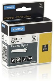 Tape Rhino flex nylon 12mm svart på hvit 71701184887