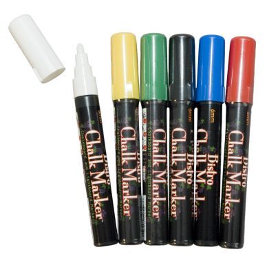 Blackboard Chalk Marker Standard rund spiss, 6 stk. 752481480061