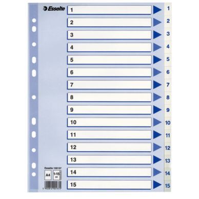 ESSELTE Register Esselte PP A4 1-15 Hvit 100137