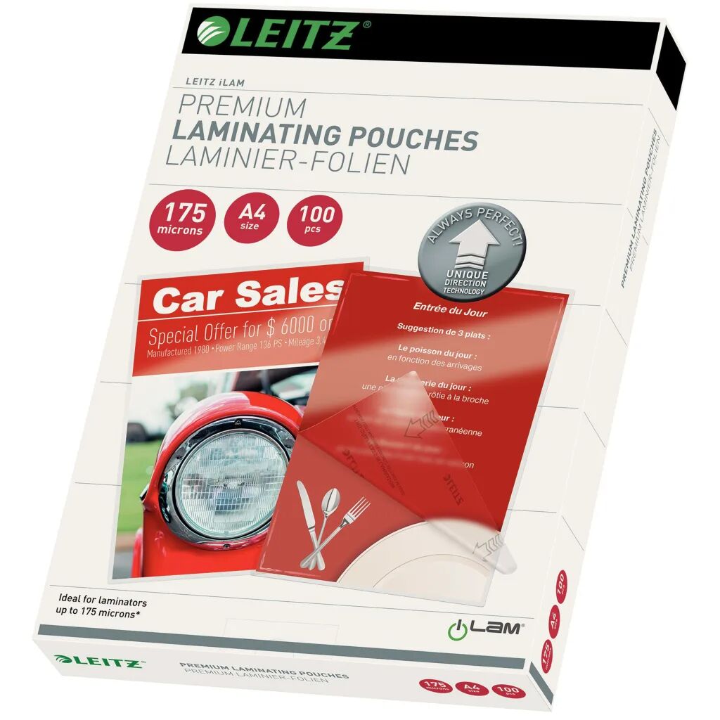Leitz Lamineringslommer ILAM 175 mikroner A4 100 stk