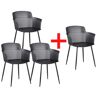 B2B Partner Krzesło barowe plastikowe MOLLY 3+1 GRATIS, czarne