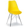 B2B Partner Krzesło konferencyjne/kuchenne ze skórzanym siedziskiem CHRISTINE, żółte