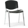 B2B Partner Plastikowe krzesło ISO, czarne, konstrukcja chrom