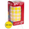 Apli Rollo Gomets Redondos Amarillo Autoadhesivos 20Mm