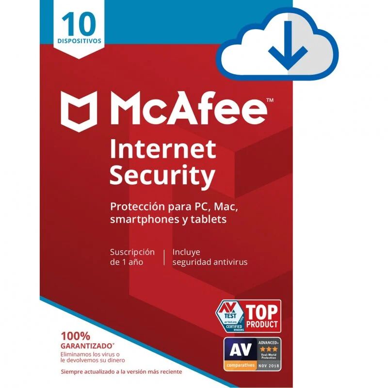 Mcafee internet security 10 dispositivos 1 ano descarga digital