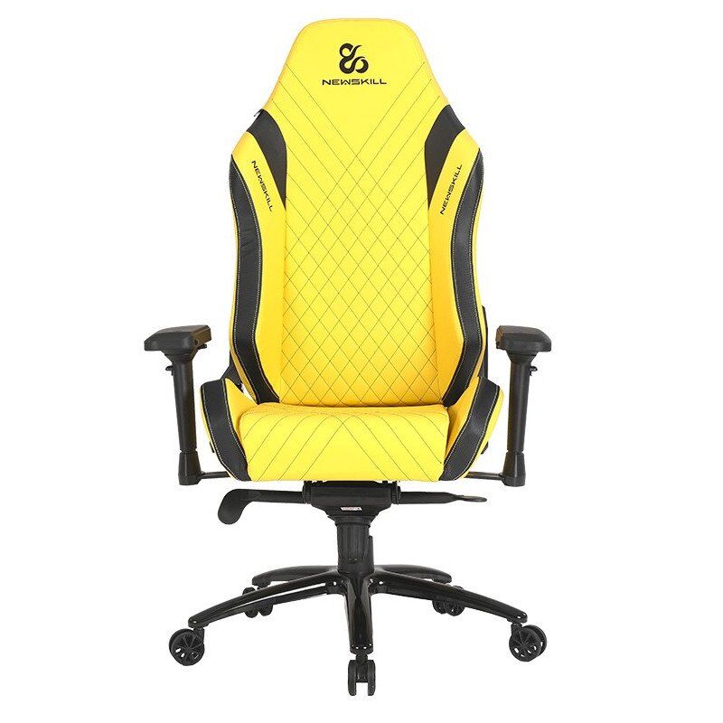 Newskill neith cadeira gaming pele sintética preta/amarela