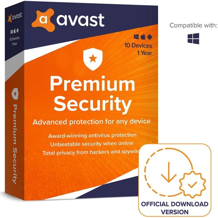 Avast premium security 10 dispositivos 1 ano descarga digital