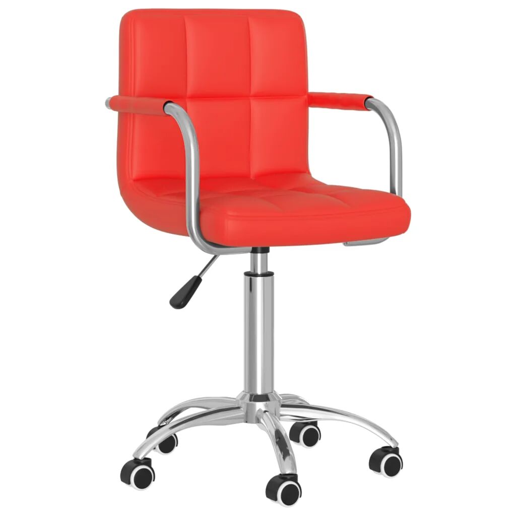 vidaXL Cadeira de escritório giratória couro artificial vermelho