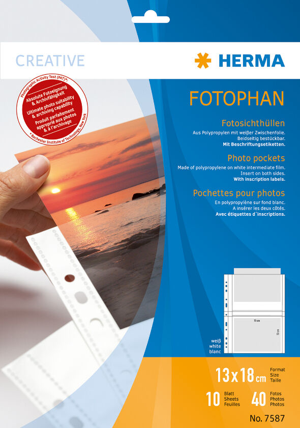 HERMA Fotophan 13 x 18cm Branco (10 Folhas)