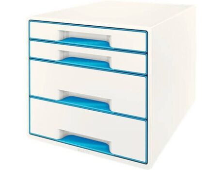 Leitz Arquivador WOW Cube 4 Gavetas Azul (27 x 28.7 x 36.3 cm)