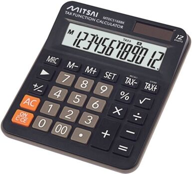 Mitsai Calculadora Básica Tax PR Preto (12 dígitos)