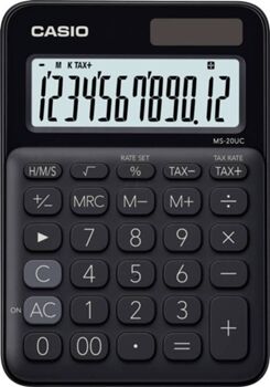 Casio Calculadora Básica MS-20UC-BK Preto (12 dígitos)