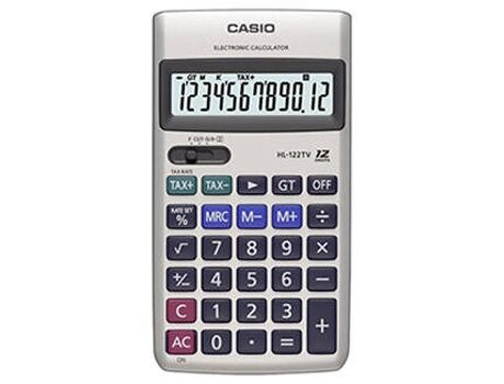 Casio Calculadora Básica HL122TV Cinzento (12 dígitos)