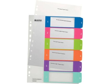 Leitz Separadores Imprimíveis WOW 6 cores (A4)