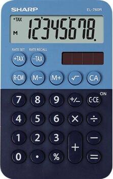 Sharp Calculadora Básica EL-760R Azul (8 dígitos)