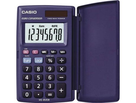 Casio Calculadora Básica HS-8VER Azul (8 dígitos)