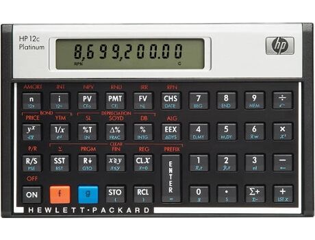 HP Calculadora Financeira 12c - Platinium Alumínio e Preto (10 dígitos)