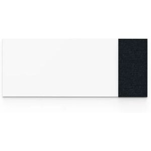 Whiteboard glas Mood Textile, BxH 2500x1000 mm, vit/svart