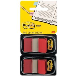 Post-It Index Röd, dubbelpack, 2x50 flikar, 6fp 6st