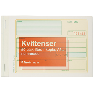 Esselte Kvittens A6l Numrerade 2x50 Blad