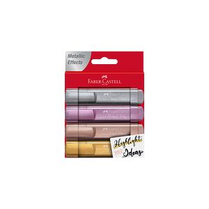 Överstrykningspenna Faber-Castell Metallic 4st/set