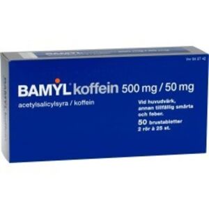 Bamyl koffein, brustablett 500 mg/50 mg 2 x 25 st