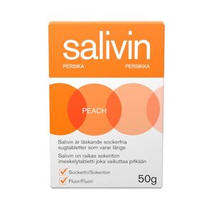 Salivin Sugtabletter vid muntorrhet Peach 50 g