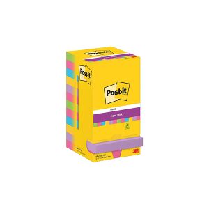 Post-it lappar 76mm x 76mm   3M   supersticky blandade färger   90 ark   12st