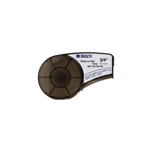 Brady M21-750-595-RD vinyltejp   vit text - röd tejp   19,1mm x 6,40m (original)