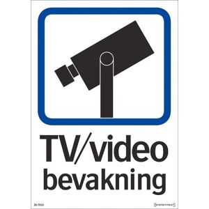 Skylt TV/Video bevakning hårdplast A5