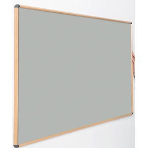 Symple Stuff Shield Design Wood Effect Wall Mounted Bulletin Board gray 90.0 H x 120.0 W x 2.5 D cm