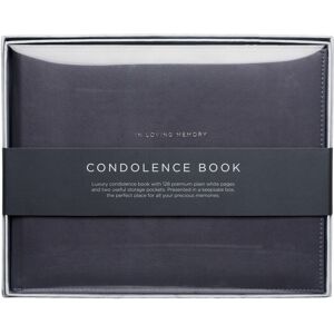 Whsmith Grey Leather Effect Boxed Premium Condolence Book