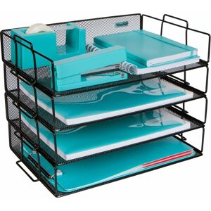 Hiasdfls - 4 Tier Stackable Paper Tray Desk Organizer for Business. Organize files, folders, Letters, Paper, binders