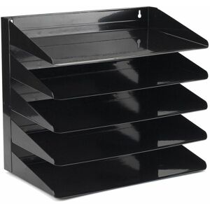 Avery - Letter Rack 5-Tier Steel A4/Foolscap Landscape Black 605SBLK - Black