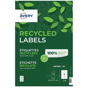 Laser Recycled Address Label 99.1x67.7mm 8 Per A4 Sheet White (Pack - White - Avery