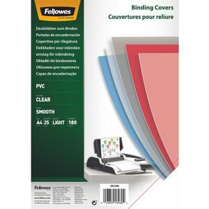 Fellowes Fellowes Binding Cover PVC A4 180 Micron Clear (Pack 25) 5380001