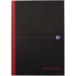 Black N Red Black n Red A4 Casebound Hard Cover Notebook Smart Ruled 96 Pages Bl