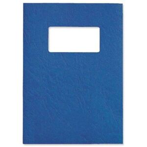 GBC - Binding Cover Leathergrain Window/Plain A4 250gsm Blue 25 Pairs (Pack 50 - Blue