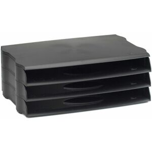 Avery - dtr Eco Letter Tray Wide Entry A4/Foolscap Landscape Black (Pack 3) - Black