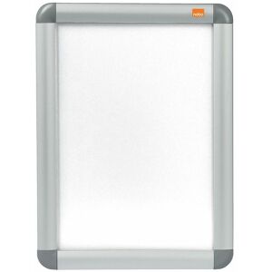 Clip Down Frame A4 Aluminium Frame Plastic Front Silver/Grey 1902214 - Silver Grey - Nobo