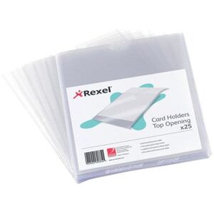 Rexel - Nyrex Card Holder Polypropylene 152x102mm Top Opening Clear (Pack 25 - Transparent