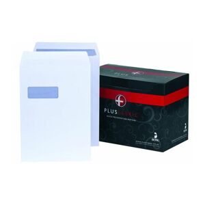 Plus Fabric - Plus Fabic Pocket Envelope C4 Self Seal Window 120gsm White (Pack 25 - White
