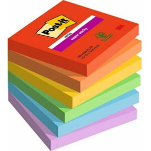 Post it Supe Sticky Notes Playful Colous 76x76mm 90 Sheets (Pack of 6) 7 - Post-it