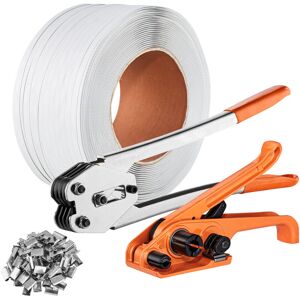 VEVOR Banding Strapping Kit with Strapping Tensioner Tool, Banding Sealer Tool, 3280 ft Length PP Band, 1000 Metal Seals, Pallet Packaging Strapping