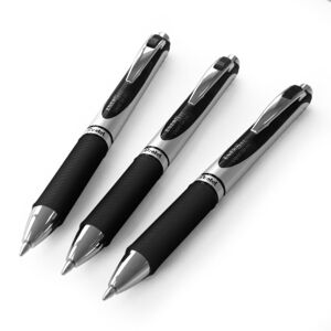 Pentel EnerGel XM BL77 Retractable Liquid Gel Ink Pen - 0.7mm Nib - Black - Pack