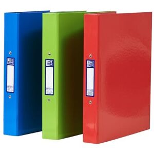 Elba 2 O-Ring Binder A4, Red/Green/Blue, Pack of 3 Folders