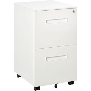 Vinsetto Mobile Lockable File Cabinet w/ Adjustable Hanging File Folder, White