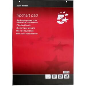 5 Star Office Meeting Flipchart Pad 20 Sheets A1 - Pack of 5